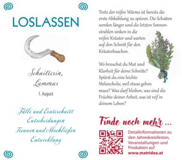 Jahreskreiskärtchen LOSLASSEN (mit Entwicklungsfragen)